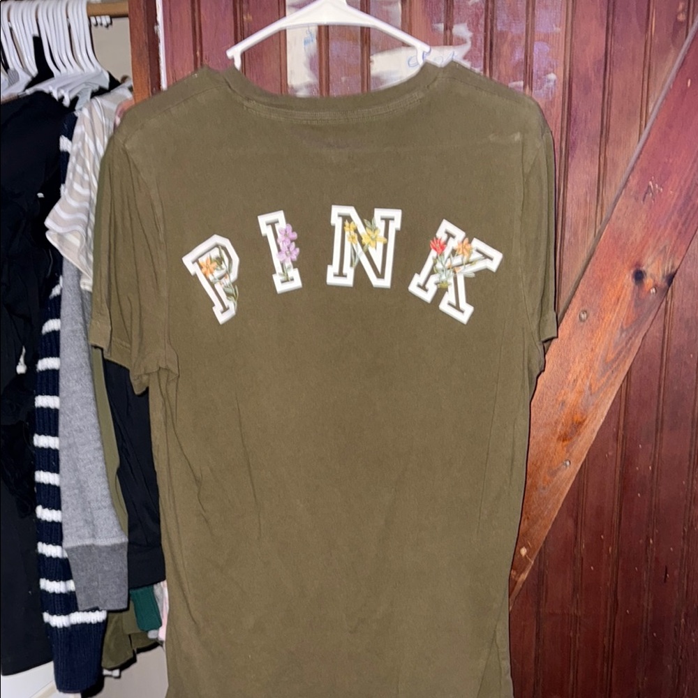 Victoria’s Secret PINK Olive Green Tee